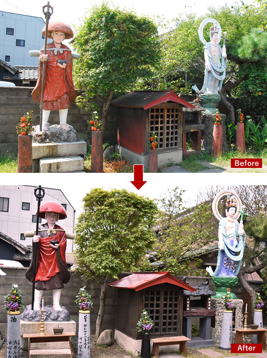 番割観音修復活動のもよう